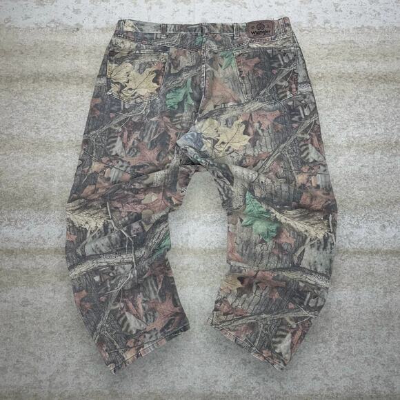 Vintage Wrangler Advantage Hunting Camo Jeans Double Knees Baggy Wide Leg 90s - Picture 1 of 4